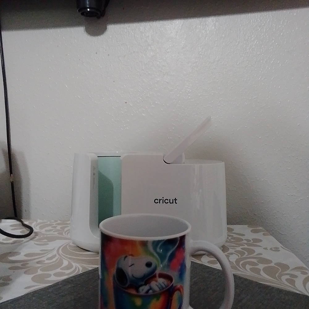 Cricut White Mug with Colorful Design